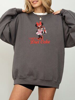 Embroidered Minnie Mouse I Need A Diet Coke Sweatshirt